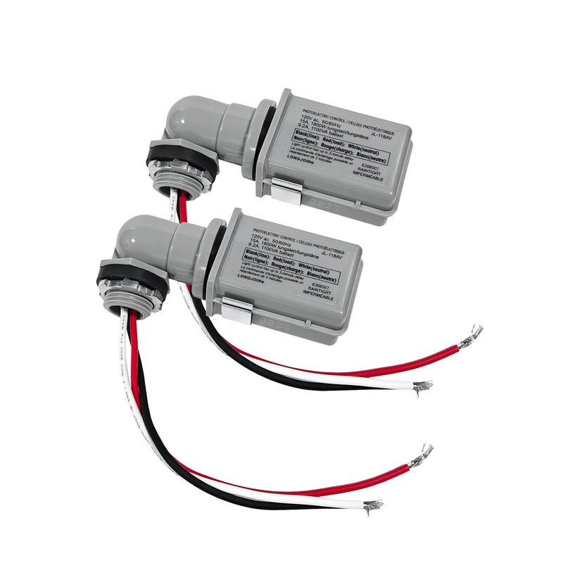 Lskioer 2Pcs Dimmable Sensor Photoelectric Switch, 120V AC 50/60Hz 1000W Photocell Sensors for Outdoor Lights Back Yard Lightening, Waterproof Dusk to Dawn/Day Night Sensor Switches - Image 4